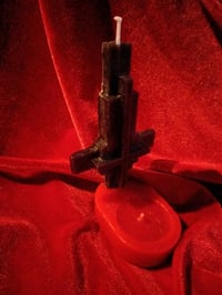 Image 1 of Small Upside Down Cross Candle #2