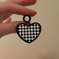 Checkerboard Heart Tunnel Dangles (sizes 4g-2")
