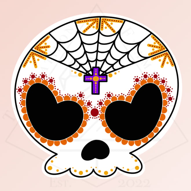 Image of Sugar Skull (Orange) - Sticker