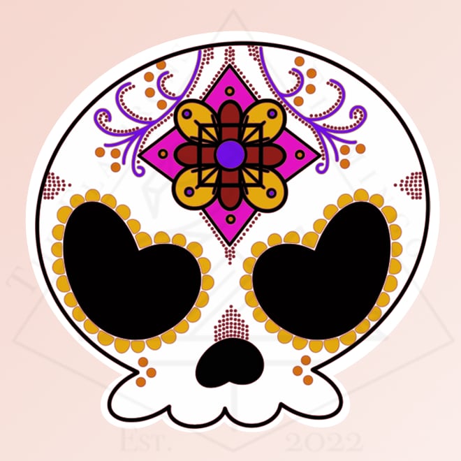 Image of Sugar Skull (Yellow) - Sticker