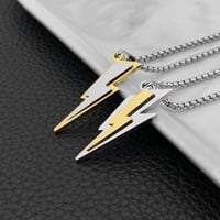 Image 6 of 3D Lightning Bolt Gold/Silver Pendant & Chain (Stainless Steel)