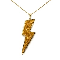 Image 6 of Lightning Bolt Beaded Pendant and Golden Necklace (7 Options)