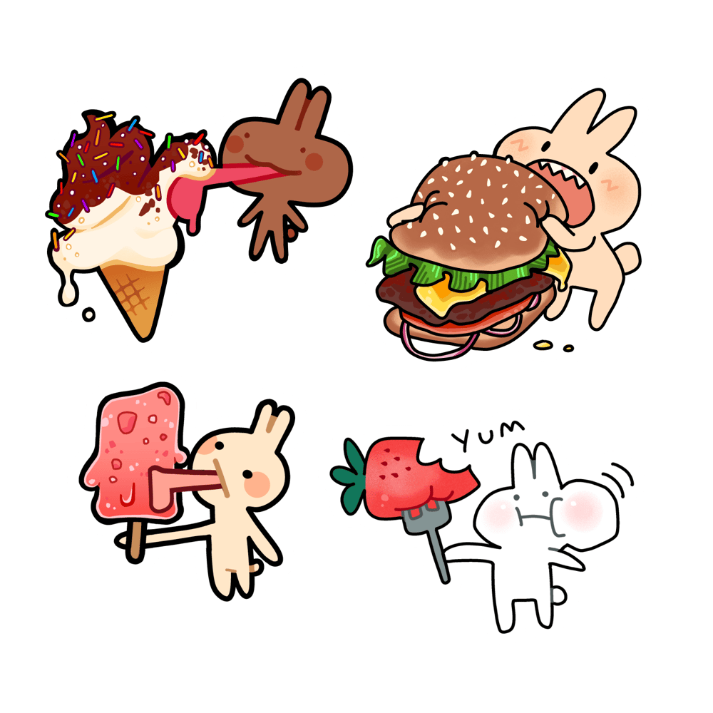 Image of Bunny Food Sticker