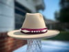 Magenta  + Wine Osage Ribbonwork Hat Band  #4