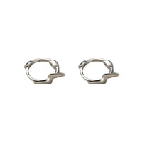 Image 6 of Lightning Bolt Hoop Earrings (Silver 925)