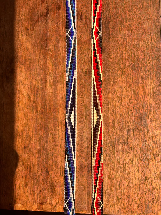 Image of 1/2 Solid Beaded Hatband - Twin Mountains