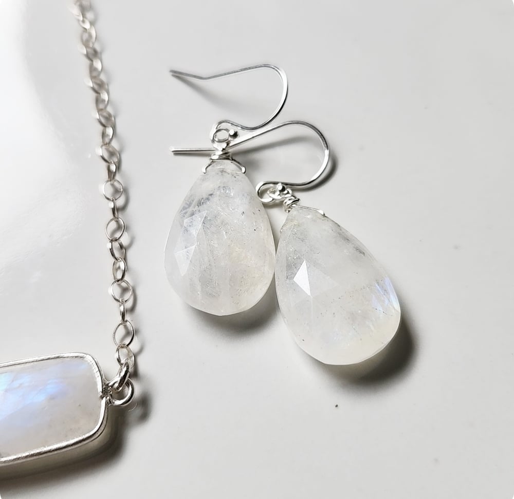 Image of Luna Moonstone Necklace and Earrings