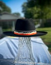 Orange + Black Osage Ribbonwork Hat Band #8