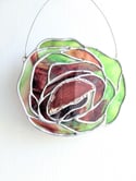 Agate Ranunculus Stained Glass Window Hanging