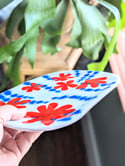 Kitchen Window Flowers Fused Glass Plate