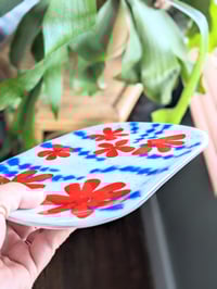 Image 3 of Kitchen Window Flowers Fused Glass Plate