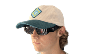 Image 2 of Teal/Gold Corduroy Hat