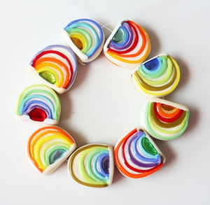 Vanilla Bean Rainbow - 9 gleeful beads