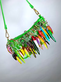 Image 6 of 🎀 FISHING CAPSULE 🎀 GREEN FISHES & HEARTS CHARMS KEYCHAINS SHOULDER BAG