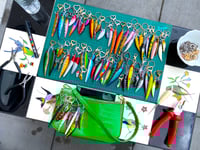 Image 10 of 🎀 FISHING CAPSULE 🎀 GREEN FISHES & HEARTS CHARMS KEYCHAINS SHOULDER BAG