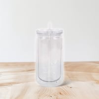 Image 1 of GLASS 16oz Snow Globe Tumbler (Custom)