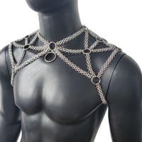 Image 2 of Burning Man Body Chain, Shoulder Chain Harness, Festival Rave Punk Shoulder Harness