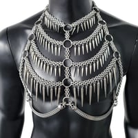 Image 1 of Festival Rave Punk Chest Harness,Burning Man Body Chest Chain, Chest Chain Harness for Men 
