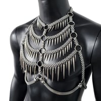 Image 2 of Festival Rave Punk Chest Harness,Burning Man Body Chest Chain, Chest Chain Harness for Men 