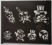 Image of original antique milton zeis rockford skull dagger tattoo flash negative ~8x10