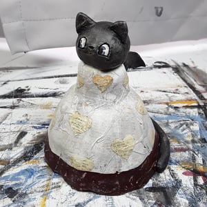 Image of Bat Cat In A Heart Dress