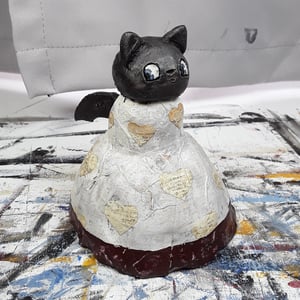 Image of Bat Cat In A Heart Dress