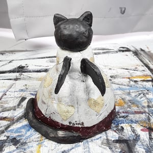 Image of Bat Cat In A Heart Dress