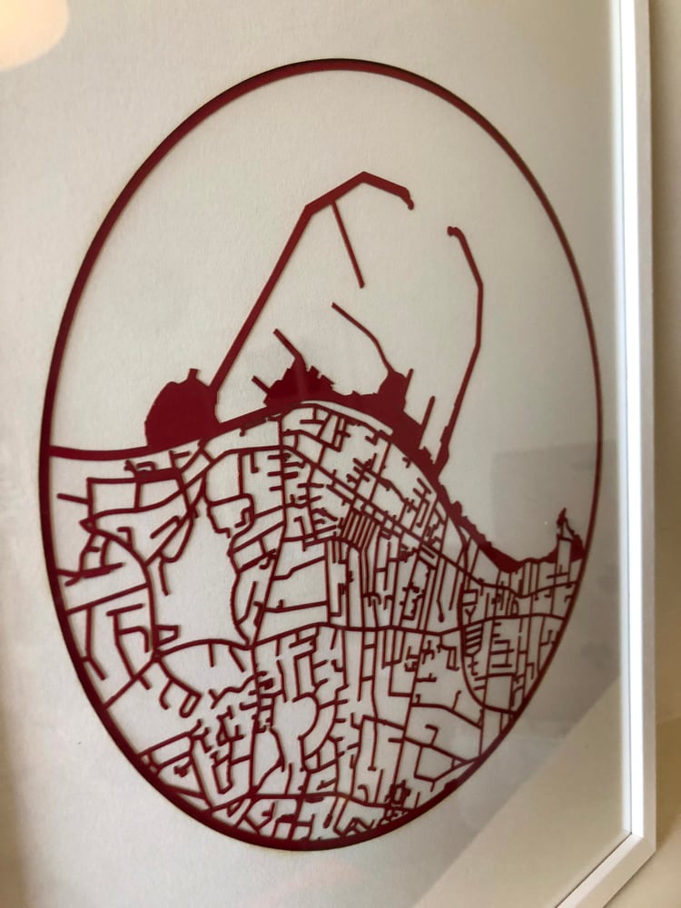 Image of A3 Framed Dun Loaghaire Lasercut Print *Clearance*