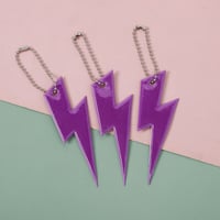 Image 7 of Lightning Bolt Reflective KeyChain Pendant (11 Colours)