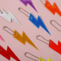 Image 4 of Lightning Bolt Reflective KeyChain Pendant (11 Colours)