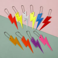 Image 1 of Lightning Bolt Reflective KeyChain Pendant (11 Colours)