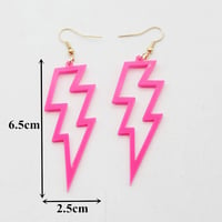 Image 10 of Neon Lightning Bolt Glam Rock Earrings