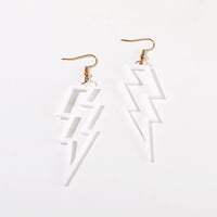 Image 7 of Neon Lightning Bolt Glam Rock Earrings