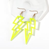 Image 5 of Neon Lightning Bolt Glam Rock Earrings