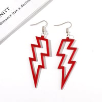 Image 4 of Neon Lightning Bolt Glam Rock Earrings