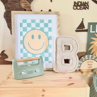 Image 2 of Vintage Smiley Checkerboard Print