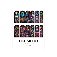 Image 2 of RETRO NIGHTMARE BEFORE CHRISTMAS HALLOWEEN NAIL DECALS 