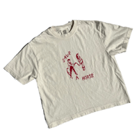 Image 1 of boxy cropped save a horse tee