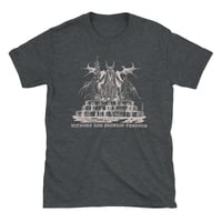 Image 3 of ABSU - INFINITE AND PROFANE THRONES (VINTAGE WHITE PRINT) BLACK & DARK HEATHER