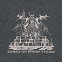 Image 4 of ABSU - INFINITE AND PROFANE THRONES (VINTAGE WHITE PRINT) BLACK & DARK HEATHER