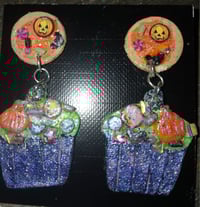Halloween  cupcake earrings 