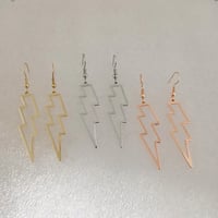 Image 5 of Jagged Lightning Bolt Earrings (Gold/Silver/Rose Gold)