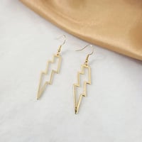 Image 7 of Jagged Lightning Bolt Earrings (Gold/Silver/Rose Gold)