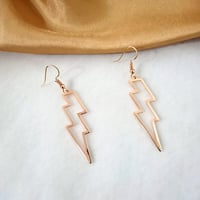 Image 4 of Jagged Lightning Bolt Earrings (Gold/Silver/Rose Gold)