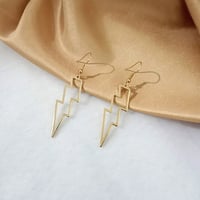 Image 3 of Jagged Lightning Bolt Earrings (Gold/Silver/Rose Gold)