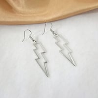 Image 2 of Jagged Lightning Bolt Earrings (Gold/Silver/Rose Gold)