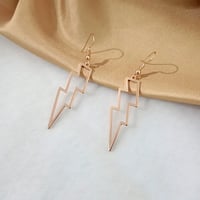 Image 6 of Jagged Lightning Bolt Earrings (Gold/Silver/Rose Gold)