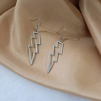 Image 8 of Jagged Lightning Bolt Earrings (Gold/Silver/Rose Gold)