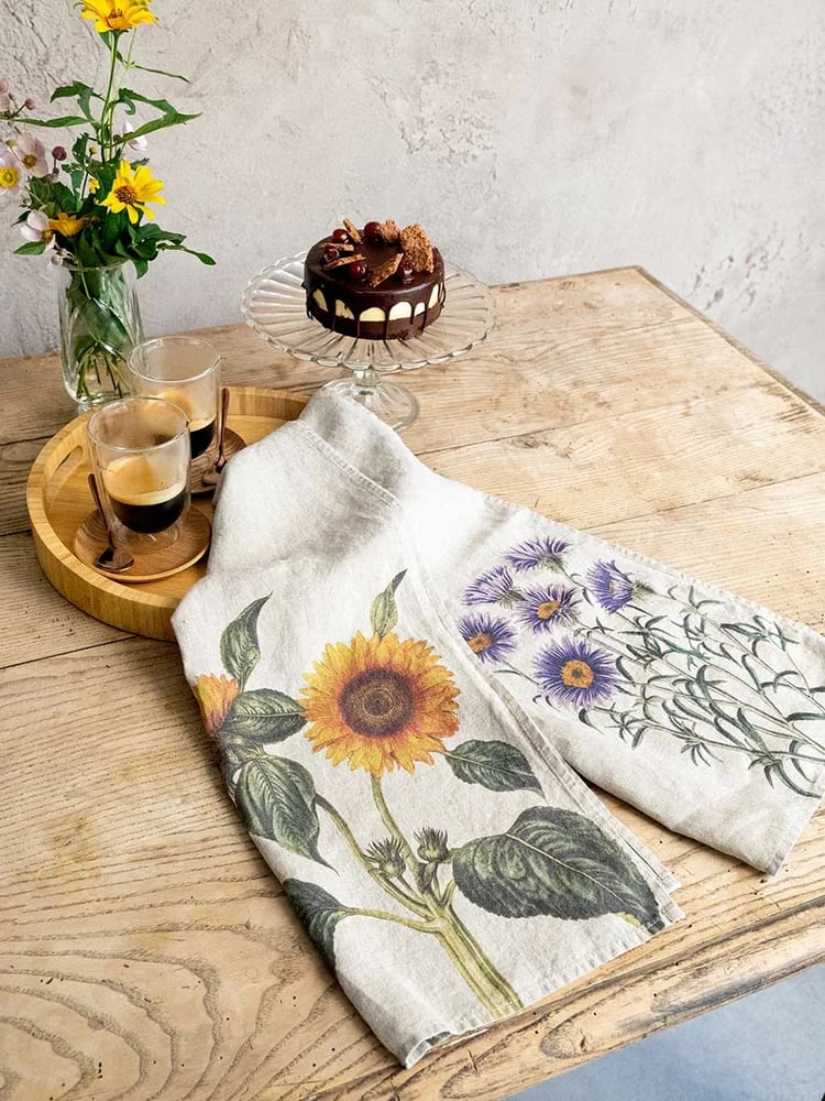Image of Torchon En Lin Theme: Aster ou Tournesol