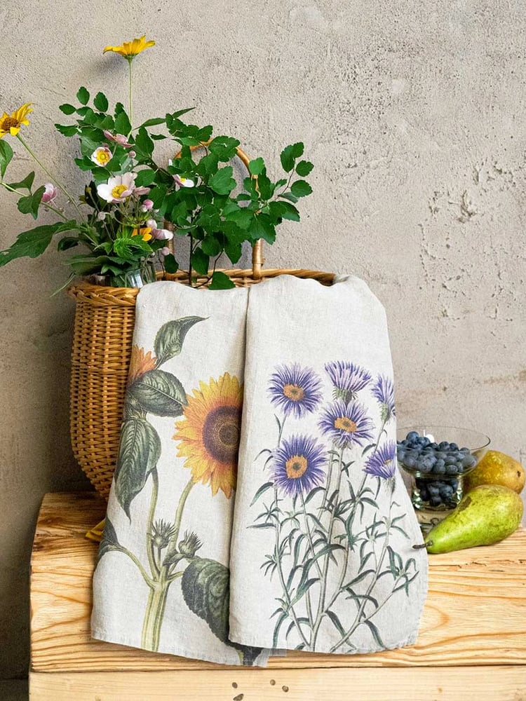 Image of Torchon En Lin Theme: Aster ou Tournesol